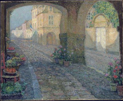 Handla i Gamla verandan; Gamla verandabutiken av Henri Eugene Augustin Le Sidaner
