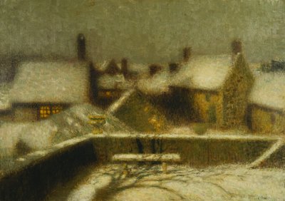 Gerberoy i snön; Gerberoy Sous la Neige, ca 1900 (olja på duk) av Henri Eugene Augustin Le Sidaner