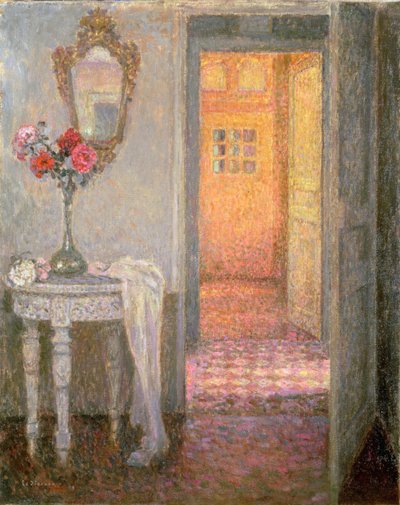 Interiör av en hall av Henri Eugene Augustin Le Sidaner