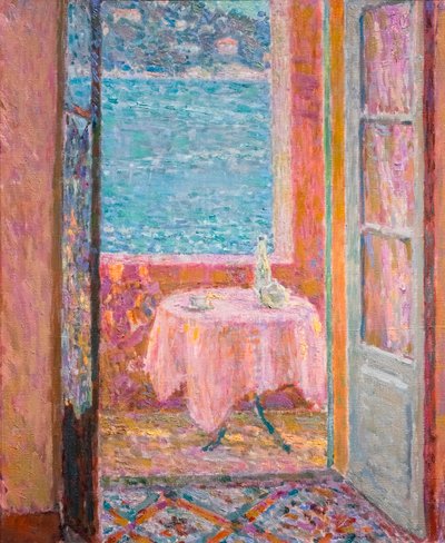 La Table de la mer, Villefranche-sur-mer av Henri Eugene Augustin Le Sidaner