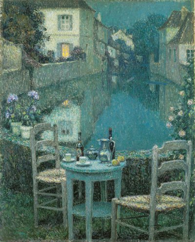 Litet bord i kvällskymning av Henri Eugene Augustin Le Sidaner