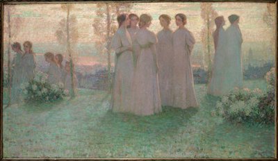 Sunday (målning på duk) av Henri Eugene Augustin Le Sidaner