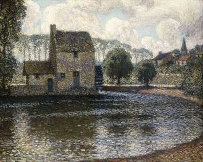 Den grå väderkvarnen; Le Moulin Gris av Henri Eugene Augustin Le Sidaner