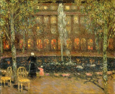 Dammen vid Palais Royal; Bassängen vid Kungliga slottet av Henri Eugene Augustin Le Sidaner