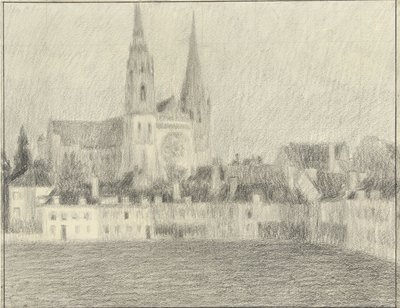 Utsikt över Chartres av Henri Eugene Le Sidaner
