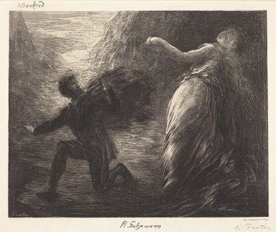 Manfred och Astarte - plansch 1 av Henri Fantin-Latour