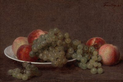 Stilleben med persikor och druvor av Henri Fantin-Latour