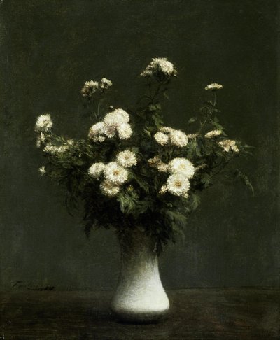Vas med krysantemum av Henri Fantin-Latour