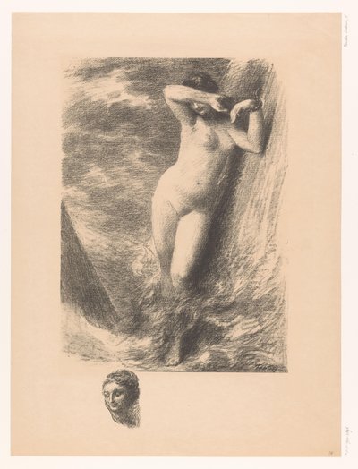 Andromeda fastkedjad vid en sten i vattnet Andromede av Ignace Henri Jean Fantin Latour