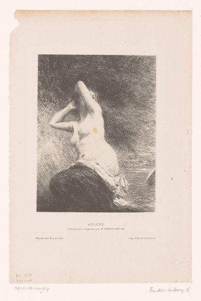 Ariadne lämnade efter sig på ön Naxos Ariane (titel på objekt) av Ignace Henri Jean Fantin Latour