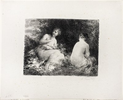Badande kvinnor, andra medium tallrik av Ignace Henri Jean Fantin Latour
