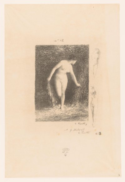 Diana ontkleedt sig om te baden Diana Gedichten van André Chénier (serietitel) Illustrationer till André Chéniers dikter (serietitel) av Ignace Henri Jean Fantin Latour