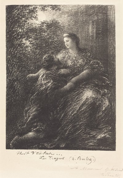 Duett från "The Trojans" (6:e tallrik) av Ignace Henri Jean Fantin Latour