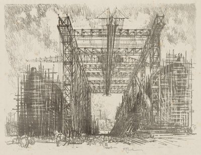 English War Work: The Gantry (A Merchant Shipyard) av Ignace Henri Jean Fantin-Latour