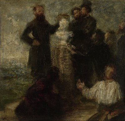 Skiss för hyllningen till Delacroix av Ignace Henri Jean Fantin Latour