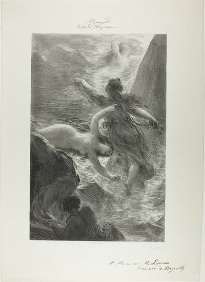 Första scenen av Rhinegold av Ignace Henri Jean Fantin Latour