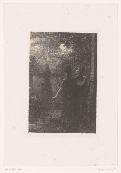 Hero och Ursule vid en fontän i månskenet Beatrice och Benedict. Akt I. Nocturne Hector Berlioz liv och verk (serietitel) av Ignace Henri Jean Fantin Latour