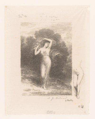 Jonge kvinna med sjaal Den unga patienten Gedichten van André Chénier (serietitel) Illustrationer till André Chéniers dikter (serietitel) av Ignace Henri Jean Fantin Latour