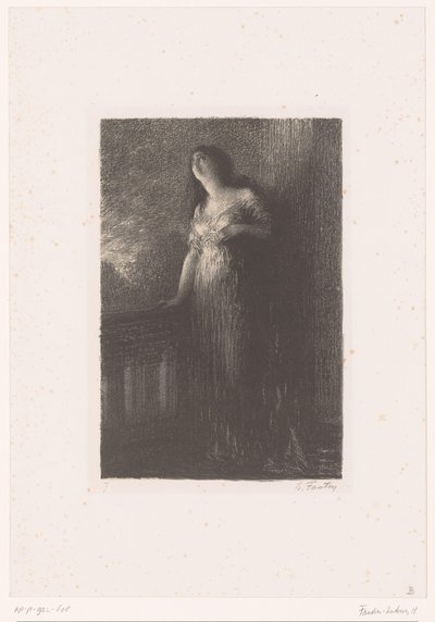 Julia är på balkongen på natten Romeo och Juliette. Självförtroende a la kväll Hector Berlioz liv och verk (serietitel) av Ignace Henri Jean Fantin Latour