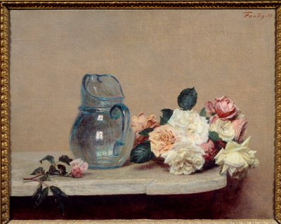 Rosorna Målning av Henri Fantin Latour (Fantin-Latour av Ignace Henri Jean Fantin Latour