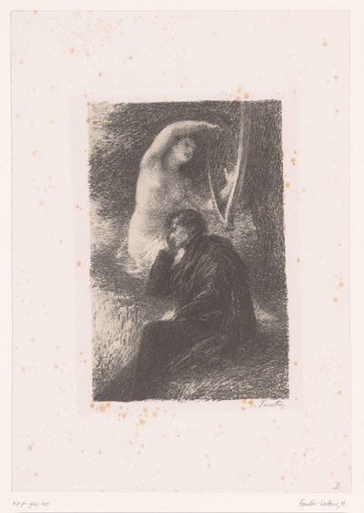 Lélio lyssnar på tonerna av en harpa lilio. La harpe éolienne Hector Berlioz liv och verk (serietitel) av Ignace Henri Jean Fantin Latour