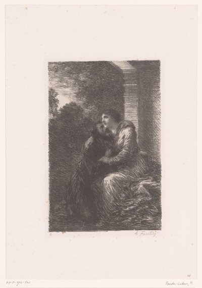 Lohengrin och Elsa omfamnar i smekmånadssviten Lohengrin. Akt III. Scene d