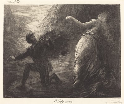 Manfred och Astarte (1:a tallrik) av Ignace Henri Jean Fantin-Latour