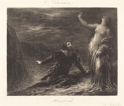 Manfred och Astarte (2:a plattan) av Ignace Henri Jean Fantin-Latour