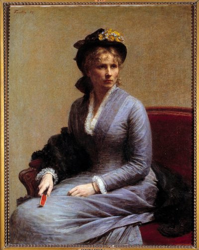Porträtt av Charlotte Dubourg (1850-1921) Hon är syster till konstnärens hustru. Målning av Henri Fantin Latour (Fantin-Latour av Ignace Henri Jean Fantin Latour