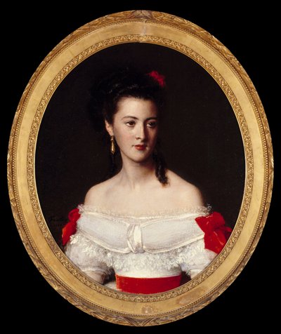 Porträtt av Marguerite de Biron. Målning av Henri Fantin Latour (Fantin-Latour av Ignace Henri Jean Fantin Latour