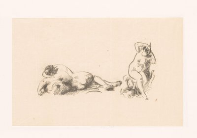 Studieblad med två nakna kvinnor av Ignace Henri Jean Fantin Latour