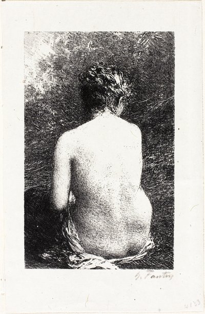 Studie av sittande kvinna, sedd bakifrån av Ignace Henri Jean Fantin-Latour