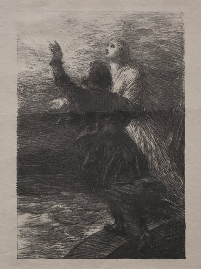 The Flying Dutchman: Act III, The Ecstasy of Center and the Dutchman av Ignace Henri Jean Fantin-Latour