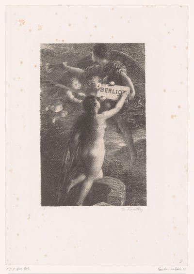 Titeltryck för: Hector Berlioz, sa vie et ses oeuvres Berlioz (titel på objekt) Verite Hector Berlioz liv och verk (serietitel) av Ignace Henri Jean Fantin Latour