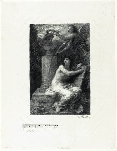 Till Berlioz, liten tallrik av Ignace Henri Jean Fantin Latour