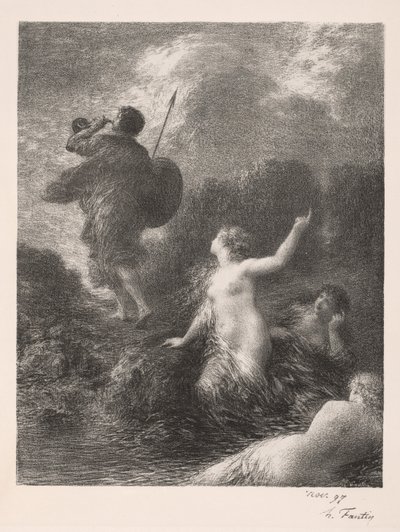 神々の黄昏: ジークフリートとラインの乙女たち スウェーデン語 av Ignace Henri Jean Fantin Latour