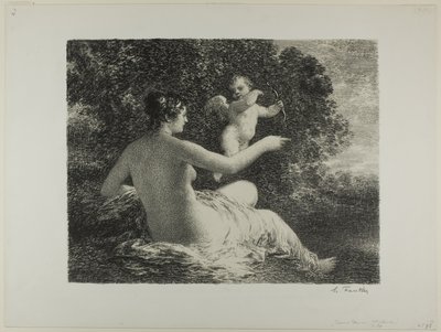 Venus och Amor, stor tallrik av Ignace Henri Jean Fantin Latour