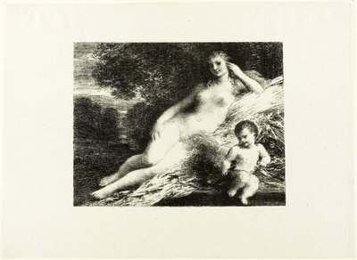 Venus och Amor, andra plattan av Ignace Henri Jean Fantin Latour