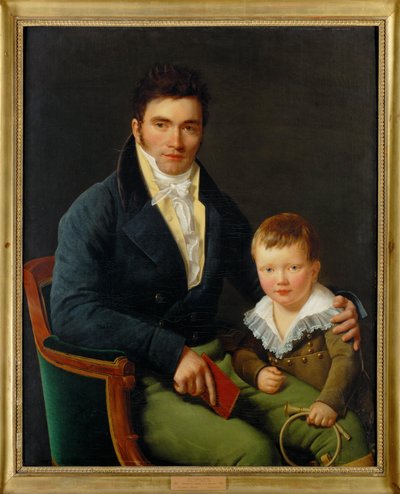 Barbet och hans son (målning på duk) av Henri Francois Riesener