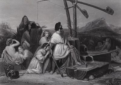 Moses i Midjans land (gravyr) av Henri Frederic (after) Schopin