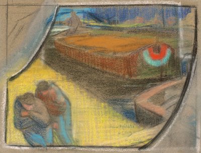 Män som bogser en pråm [Studier för Boubourouche] av Henri Gabriel Ibels