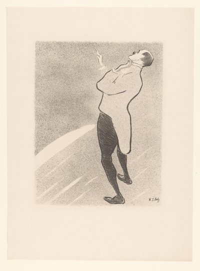 Porträtt av komikern Kam-Hill Kam-Hill Kafékonsertens artister (serietitel) Le Café Concert (serietitel) av Henri Gabriel Ibels