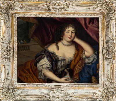 Porträtt av Louise Renée de Penancoët de Kérouaille, hertiginna av Portsmouth 1649-1734 av Henri Gascar