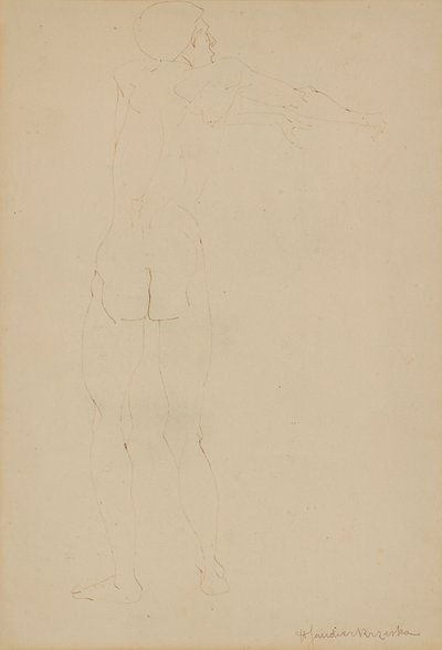 Naken man (penna på papper) av Henri Gaudier-Brzeska