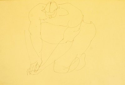 Naken man på knä II av Henri Gaudier-Brzeska