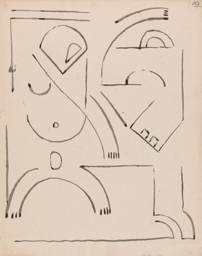 Abstrakt figurkomposition av Henri Gaudier Brzeska