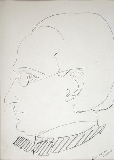 Alfred Wolmark (1877-1961) (penna på papper) av Henri Gaudier-Brzeska