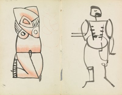 Hukande hona och stående hane av Henri Gaudier-Brzeska