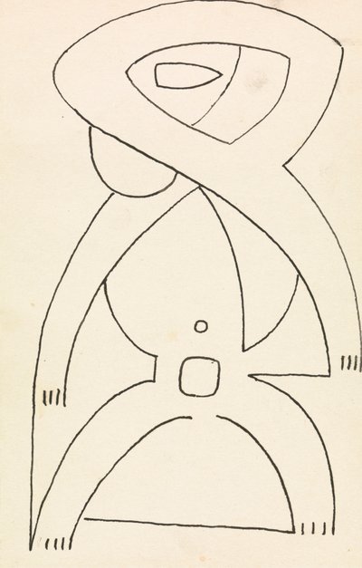 Figurstudie för en reliefdesign av Henri Gaudier-Brzeska