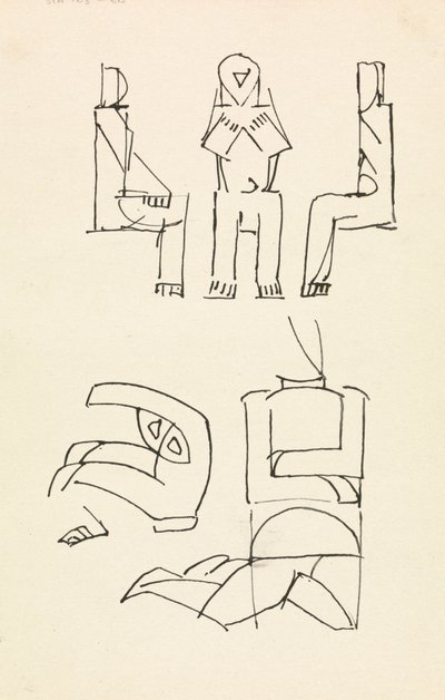 Fem figurstudier av Henri Gaudier Brzeska